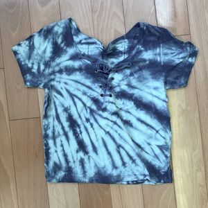 Blue Tie-Die Crop Top